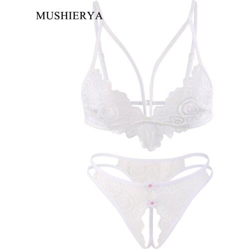MUSHIERYA Open Bra Crotch Erotic Lingerie Set Lace Underwear Set Sexy Bra Panty Women Lingerie And Exotic Bra Sets Sexy Lenceria