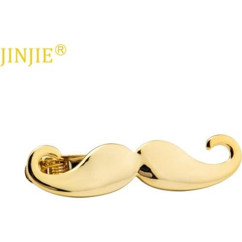 Gold color Beard Shape Metal Lava Clip Mens Business Casual TiePin France Tie Clip Europe Men Tie Steampunk Accessories