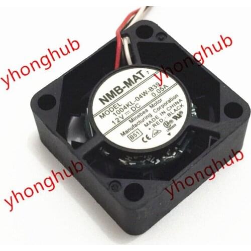 NMB-MAT 1004KL-04W-B39 DC 12V 0.05A 25x25x10mm 3-wire Server Cooling Fan