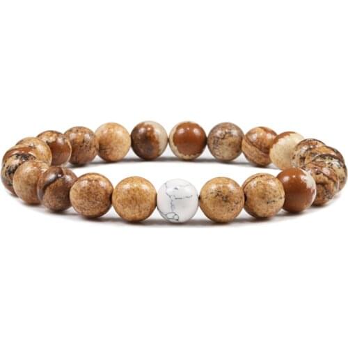 New Minimalist Natural Mens Bracelets Charm Black Weathered Tiger Eyes Stone Beaded Handmade Bracelet&Bangle Women Yoga Jewelry