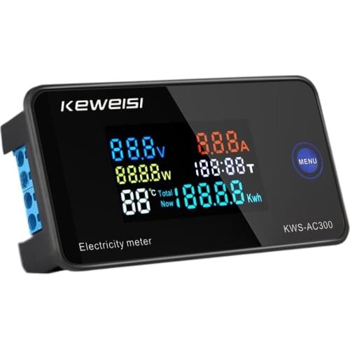 AC 50-300V 0-100A Power Energy Meter Voltmeter Ammeter kWh Digital AC Electric Monitor Panel Meter with Reset Function