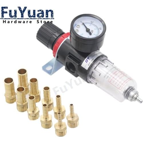 Pneumatic Air Source Treatment Filter AFR2000 Adjustable Pressure Gauge 1/4" Pressure-relief 4mm 6mm 8mm 10mm 12mm Fittings