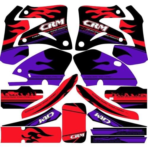 For Honda 250R CRM Full set of 3M Stickers kits Motocross Backgrounds Graphics Decals for Honda CRM250R CRM 250R 19994 1995
