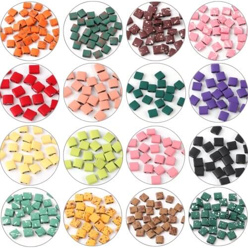 Multiple Color Rectangular Rubber Hematite Two Hole Beads Loose Spacer Beads For Jewelry Making Diy Charms Bracelet Accessories