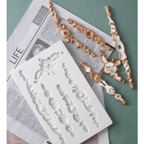 Embossed Border Pattern Molds Fondant Cakes Decor Tools Silicone Molds Sugarcraft Chocolate Baking Tools For Cakes Gumpaste Form