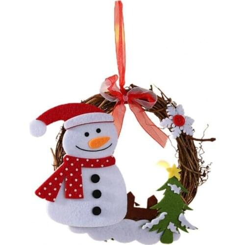 Christmas Wreath Natural Cartoon Shape Dried Flowers Rattan Vine Wall Christmas Ornament for Home