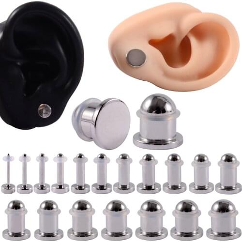 2pcs Surgical Steel Mirror Surface Cylinder Plugs Ear Gauges Expander Ear Tunnel Earring Double Flared Body Ear Piercing Jewelry