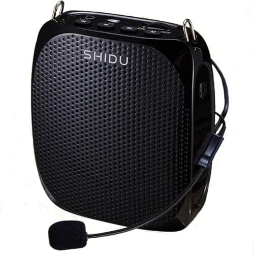 SHIDU 10W Rechargeable Voice Amplifier Portable Professors Wired Microphone Mini Audio Natural Stereo Speaker For Teacher S258