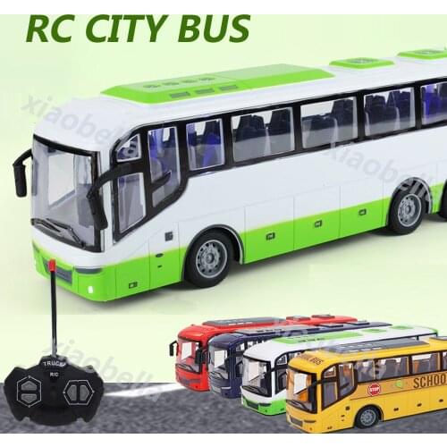Radio Remote Control Bus High Speed Racing Model RC Car Realistic Beaming Lights Rubber Tires Presents Toys for Kids Boys& Girls