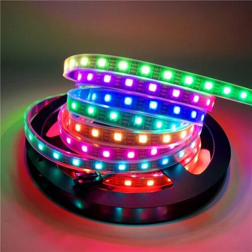 WS2812B LED Pixel Strip DC5V 5050 RGB WS2812 IC Built-in LED Diode Tape 0.5-5M 30/60/140 Pixels Dream Full Color LED Ribbon Lamp
