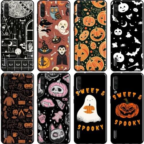 Pumpkin Bat Witch Case For POCO X3 M3 F2 Pro Case For Xiaomi Mi 11 A1 A2 A3 Mi Note 10 Lite Mi 10T 9T Pro Coque