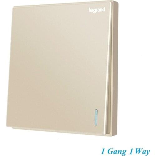 High Quality Elegant Milan Gold Large Panel Wall Switch With Fluorescence 1 Gang 1 Way Single Control Lighting Switch 86-type