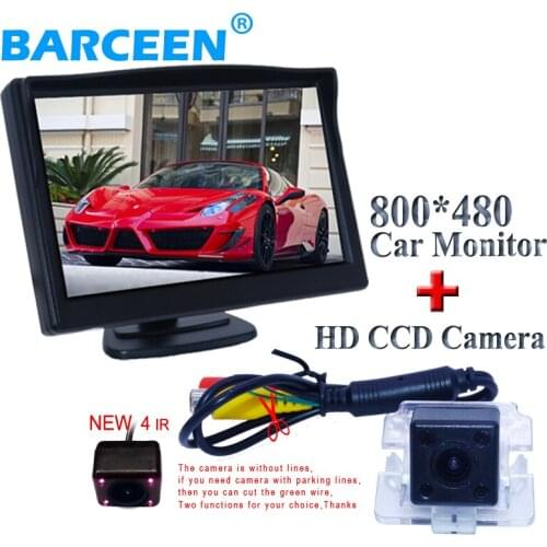 Factory selling colorful night vision camera bring ir light + 5" car parking monitor for Mitsubishi Outlander