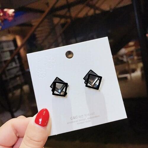 Hot Trendy Cute Nickel Free Earrings Fashion Jewelry Earrings Square Stud Earrings For Women Brincos Statement Earrings