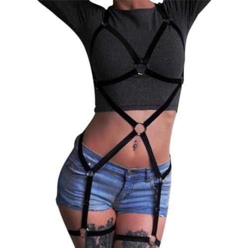 Women Belt Punk Suit Sexy Lingerie Female Rave Binding Top Bindz Pole Dance Dance Wear Body Elastic Harness Belts