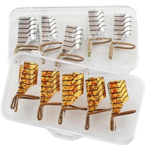 1 Set(5pcs) Reusable Dual Silver Nail Form For Nail Art Making C Curve Acrylic French Tips Nail Art Tools