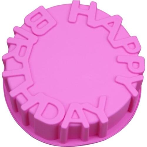 1 Piece Silicone Cake Baking Pan Homemade DIY Happy Birthday Cake Mold Kitchen Bread Toast Cooking Mould Cake Tools Accessories