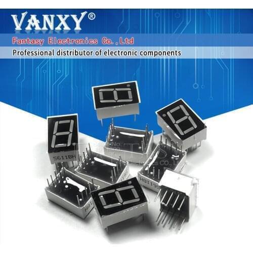 5pcs Digital tube segment common Cathode Red 1 Bit digital Tube 0.5 inch 10 needles Red LED Display 5011AS