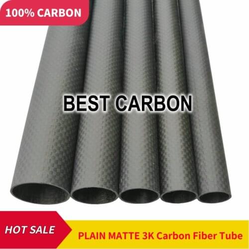 FREE SHIPPING OD14mm to OD 20mm with 500mm length High Quality Plain Matte Surface 3K Carbon Fiber Fabric Wound Tube