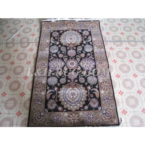 Free shipping 3'X5' 160 Line Persian carpet, Hand knotted persian rug, wool and silk, mixed dyed yarns