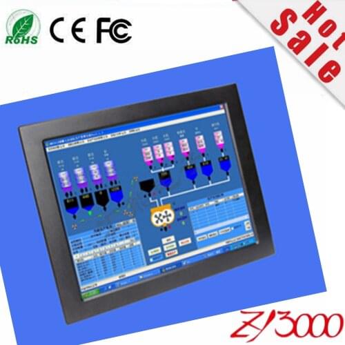 New 15.1 inch 4:3 open frame metal casing waterproof DVI VGA USB RS232 4/5 wire resistive touch screen monitor for machine