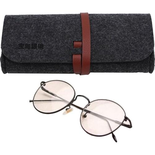 Glasses case 1pc glasses storage bag solid color bundled felt glasses bag protective cover