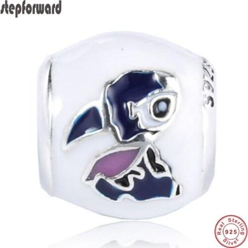DIY New Collection High Quality Lovely Enamel 925 Sterling Silver Lilo Stitch Charm for Bracelet