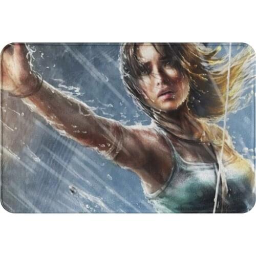 Tomb Raider Game Bedroom Mat Lara Croft Doormat Kitchen Carpet Entrance Door Rug Home Decor