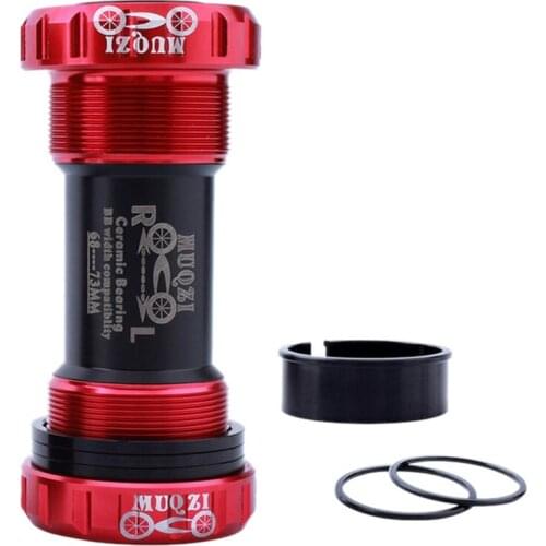 Muqzi Ceramic Bearing Bottom Bracket Bb Bsa Central Axis Thread Formula for Shimano Sram Crankset Mtb Road Bike Red