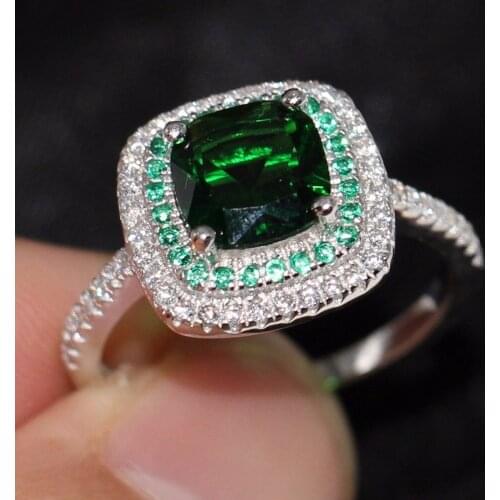 Cool choucong Cute Fashion Jewelry Handmade 100% 925 Sterling Silver 5A Clear Green CZ Women Wedding Engagement Band Ring Gift