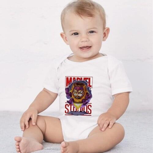 0-12M Baby Rompers Marvel Superheros Printed Baby Boys Girls Printed Clothes Newborn Summer Avengers Jumpsuits Infant Bodysuit