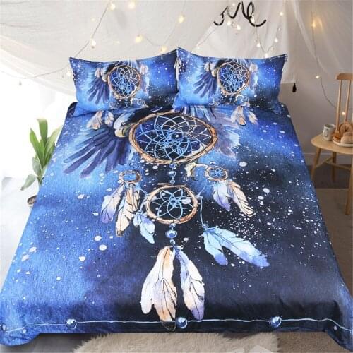 3D Bedding Set Dreamcatcher Print Duvet Cover Set Lifelike Bedclothes with Pillowcase Bed Set Home Textiles