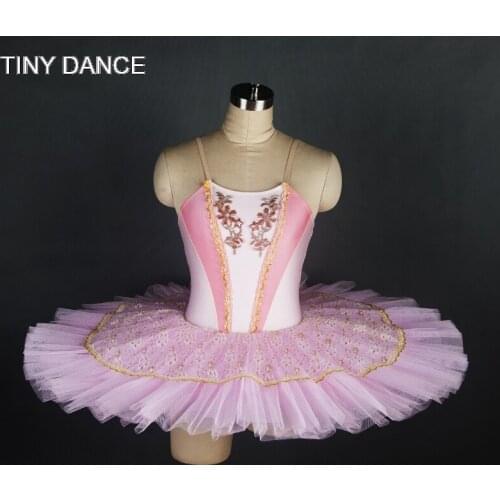 Beautiful Pink Classical Ballet Dance Tutu Stiff Tulle Pre-Professional Pancake Tutu Dress for Child and Adult BLL009