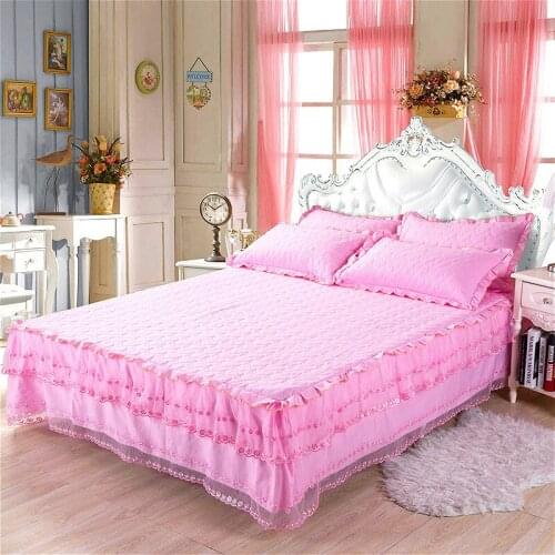 150*200cm Bed Skirt Laces Bed Cover Sheets Bed Quilted Lace Bedspread Lace BedSheet Support Drop Shipping