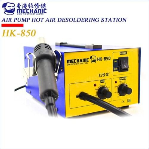 MECHANIC Smd Hot Air Rework Station HK-850 Air Pump Type Hot Air Gun Ceramic Heat Core Industrial Wind Gun Blowing Heater