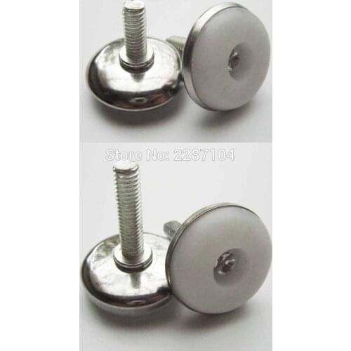 12pcs Metal Face Nylon Base Furniture Table Chair Sofa Adjustable levelling Leg Feet Glide Slide Leveler Screw-in M6 Bolt on Pad