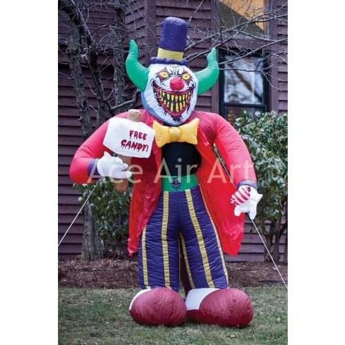 Multicolor inflatable Halloween clown for promotion with free blower