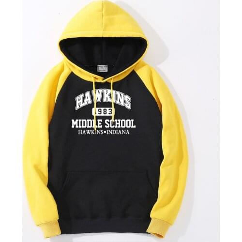 Stranger Things Men Warm Hoodie Raglan Clothes HAWKINS New Style Brand Sweatshirt Hip Hop Tracksuit Male Sports Outwear Harajuku