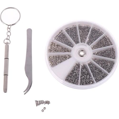 600/1000Pcs Tiny Screws Nut Assortment Repair Tool For Micro Eyeglass Sun Glasses Spectacles With Micro Screwdriver And Pliers