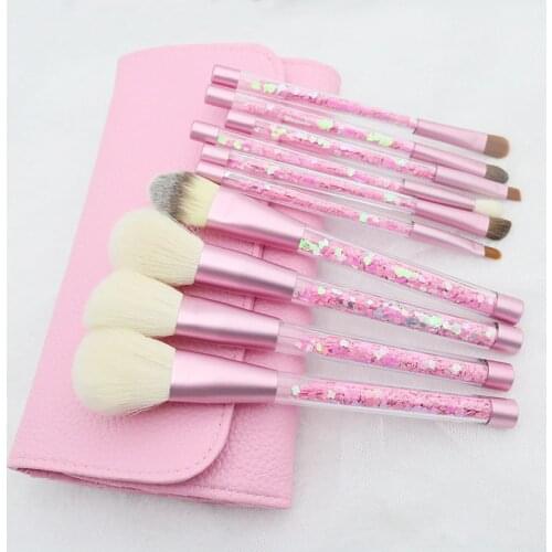 10pcs Diamond Brushes Set Crystal Handle Foundation Blending Powder Eyeshadow Makeup Brushes Set Cosmetic Bag Beauty maquiagem