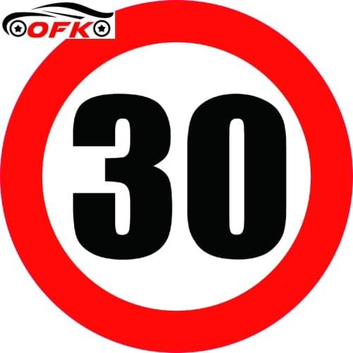 Refleative Car Sticker Speed Limit Sign 30KM Decal Automobile Motorcycles Decoration Accessoriess PVC,30cm*30cm