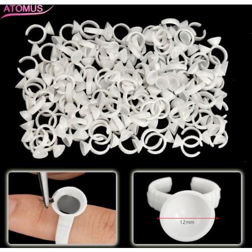 100pcs/Pack Microblading Eyebrow Pigment Glue Ring Ink Cup Tattoo Supplies Permanent Makeup Regua Sobranc Ink Caps Elha Do Brwi