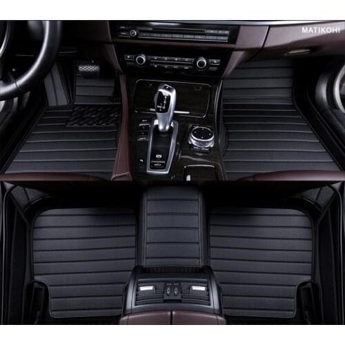 Custom car floor mats for hyundai santa fe getz tucson ix25 ix35 creta elantra kona i30 leather all models car mats accessories