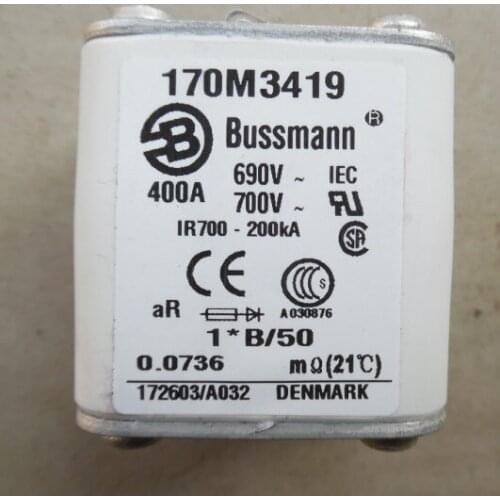 Fuses: 170M3518 350A 690V / 170M3519 400A / 170M3520 450A 690V aR