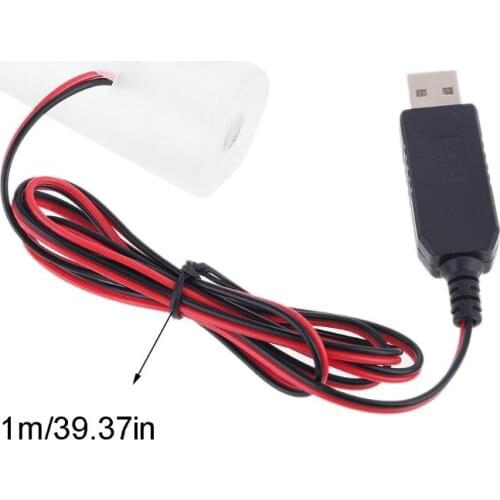 D Battery Eliminator USB Power Supply Cable Can Replace 1 to 4pcs LR20 D Battery for Gas Cooker Torch and more E56B