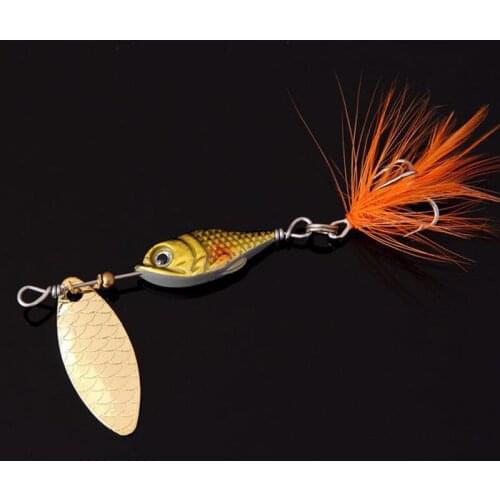 Fishing Lure Spinner Bait Spoon With Feather Jigs Artificial Lures Bass Bait 1 Piece Hot Sale