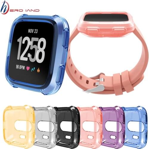 TPU Silicone Cover Case Watch Casing Guard Protector For Fitbit Versa Smart Band smartwatch wearable devices relogio inteligente