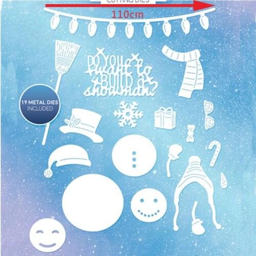 Christmas Winter Clothes Snwman Letter Light Metal Cutting Dies Scrapbook Craft Cards Making DIY Photo Album Stencils New 2019