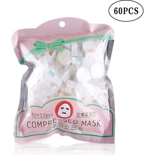 60pc/Bag Compressed Facial Mask Moisturizing Disposable Compressed Facial Mask Facial Sheet DIY Face Skin Care Masks Paper