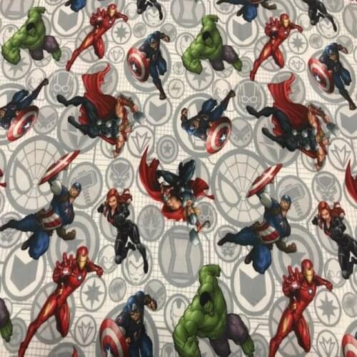 Superhero fabric, 100% cotton fabric, childrens fabric, fabric by meter, 1 meter x 140 cms, Captain America, PERTEX textile